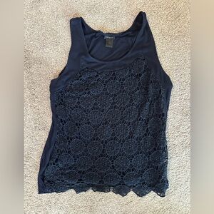 Ann Taylor Midnight Blue Crochet Tank Top